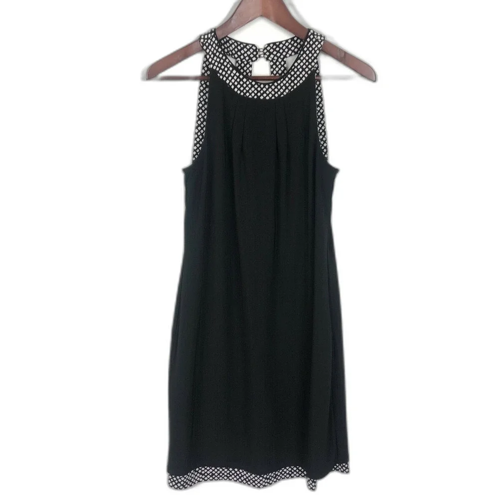 Reversible NWT White House Black Market Print Sleeveless Halter Neck Dress XS - Picture 2 of 12